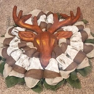 Faux Deer Head Wreath NWOT